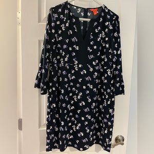 ***😀3 for $35./NWOT Joe Fresh Blue Floral Shift Dress,  Flare Sleeve Boho V-Neck